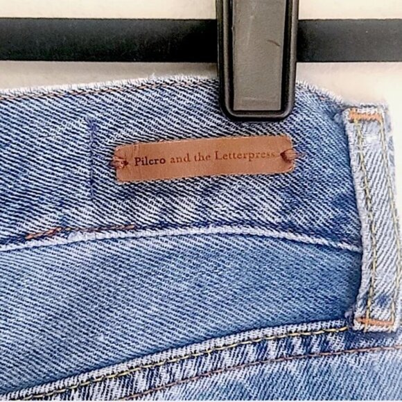 Pilcro and the Letterpress Tilde Blue Distressed Cotton Denim Pants - Size 27 - Picture 7 of 12